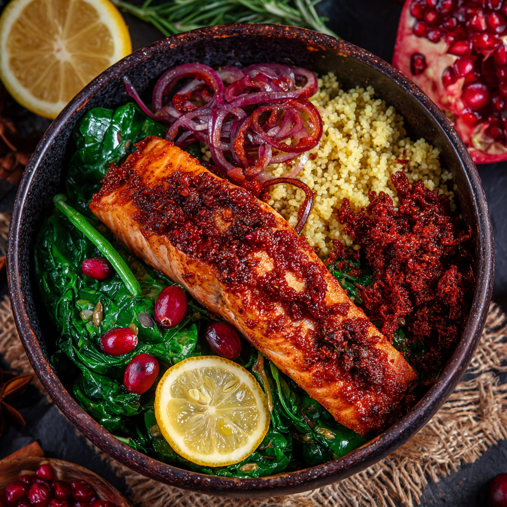 Saumon rôti à la harissa